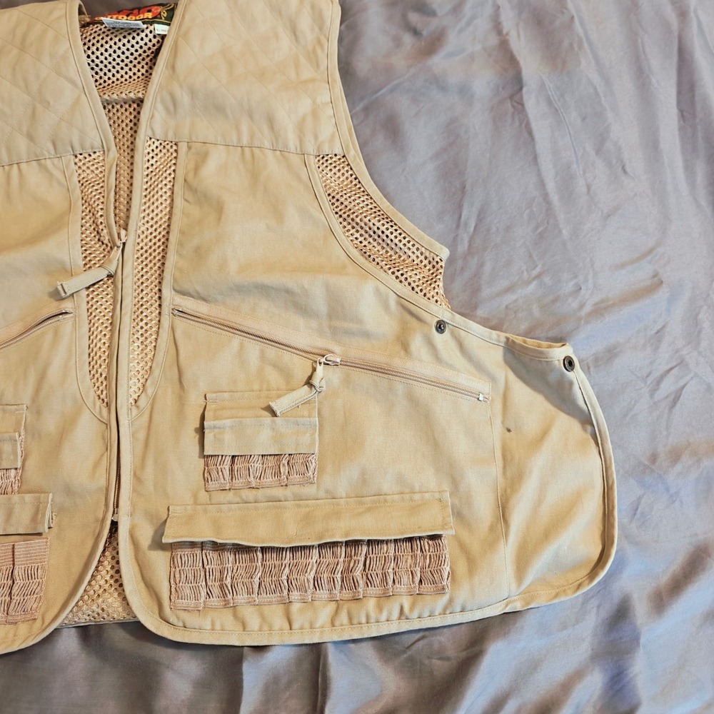 AVD Outdoor Mens Tan Mesh Lined Utility Vest Hunting Fishing Photography large - Picture 7 of 12